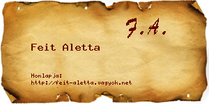 Feit Aletta névjegykártya