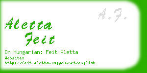 aletta feit business card